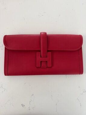 Authenticated Hermès Swift Jige Elan 29 Red Calf Leather